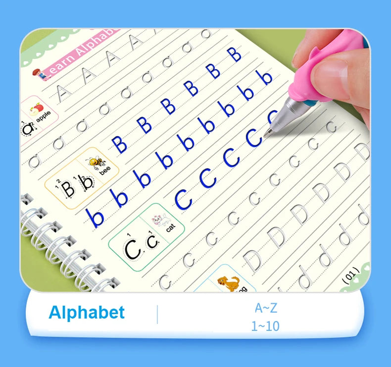 Writing Exercise Books English Groove Magic Practice Copybook Children's Book Learning Numbers Letters Alphabet Calligraphy Gift