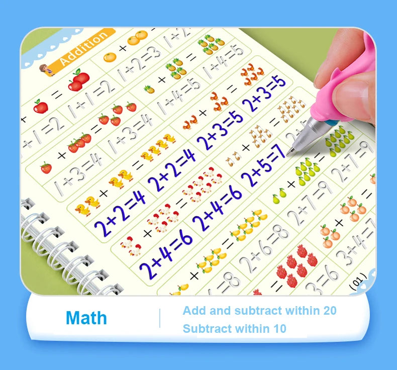 Writing Exercise Books English Groove Magic Practice Copybook Children's Book Learning Numbers Letters Alphabet Calligraphy Gift