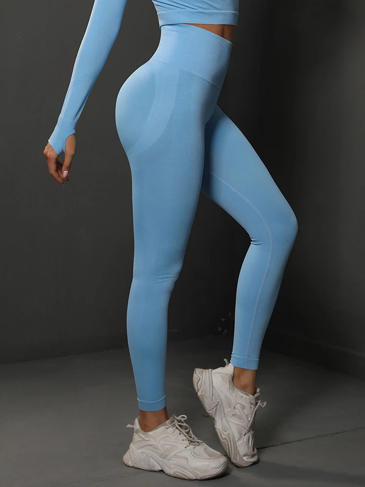 Women Yoga Leggings Hips Lifting Gym Leggings Seamless Sport Pants High Waist Fitness Leggings Workout Running Pants