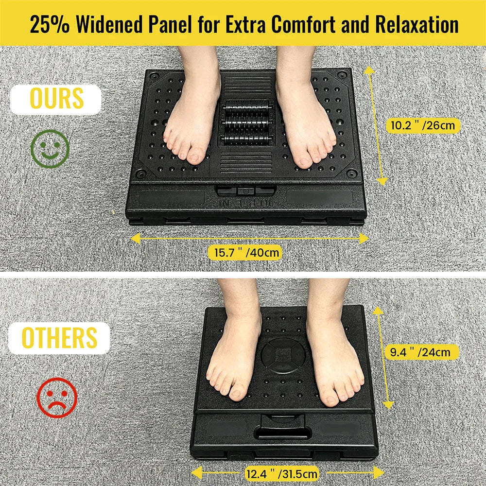 Ergonomic Adjustable Foot Rest for Under Desk Foldable Footrest with Removable Massage Beads Pad, Height & Angle Adjustable