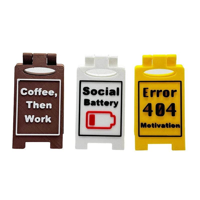 Humorous Office Desk Sign-"Coffee,Then Work" "Busy" Home Office Desktop Decoration Unisex Colleague Gift, Multi-Functional