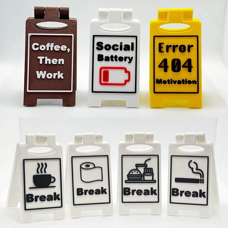 Humorous Office Desk Sign-"Coffee,Then Work" "Busy" Home Office Desktop Decoration Unisex Colleague Gift, Multi-Functional