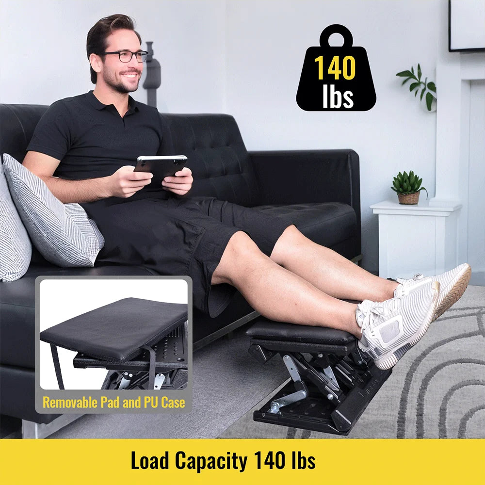 Ergonomic Adjustable Foot Rest for Under Desk Foldable Footrest with Removable Massage Beads Pad, Height & Angle Adjustable
