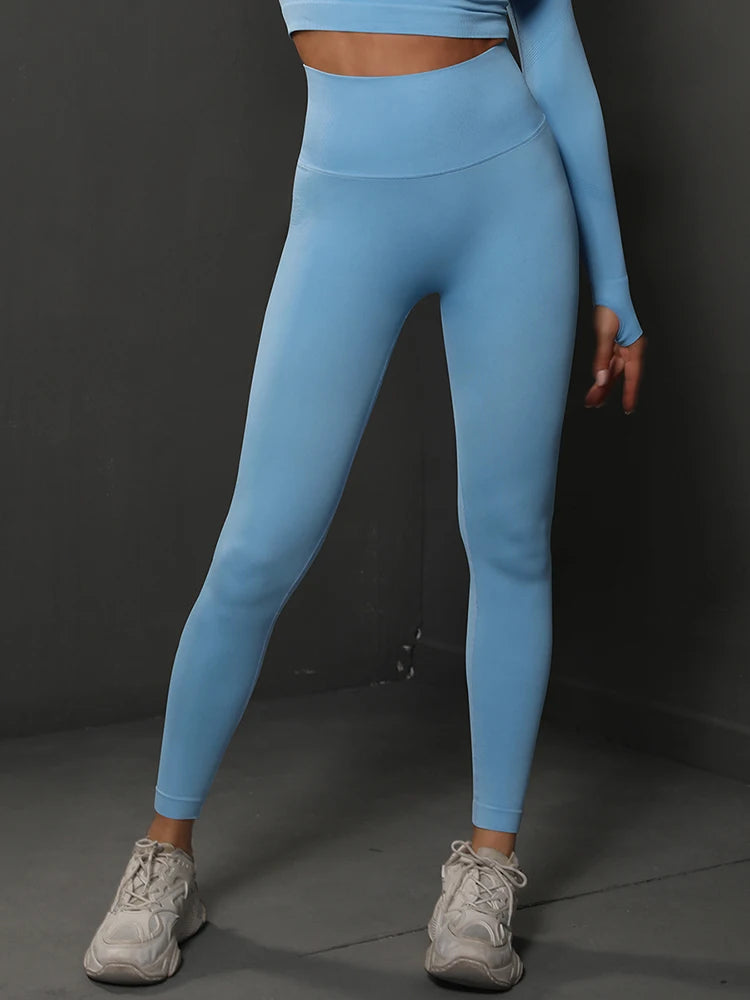 Women Yoga Leggings Hips Lifting Gym Leggings Seamless Sport Pants High Waist Fitness Leggings Workout Running Pants