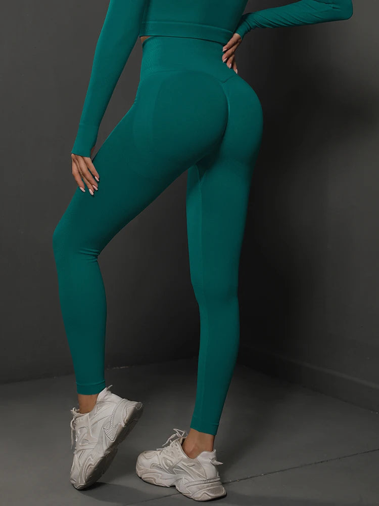 Women Yoga Leggings Hips Lifting Gym Leggings Seamless Sport Pants High Waist Fitness Leggings Workout Running Pants