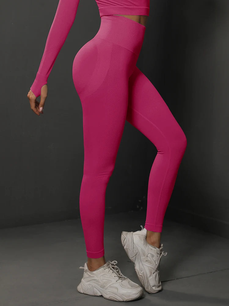 Women Yoga Leggings Hips Lifting Gym Leggings Seamless Sport Pants High Waist Fitness Leggings Workout Running Pants