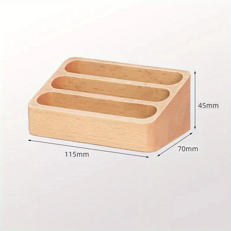 Wood Desktop Business Card Display Stand Memo Holder Storage Box Wood Card Organizer for Office