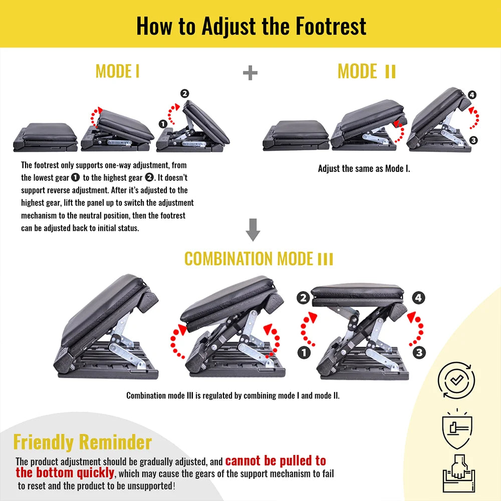 Ergonomic Adjustable Foot Rest for Under Desk Foldable Footrest with Removable Massage Beads Pad, Height & Angle Adjustable